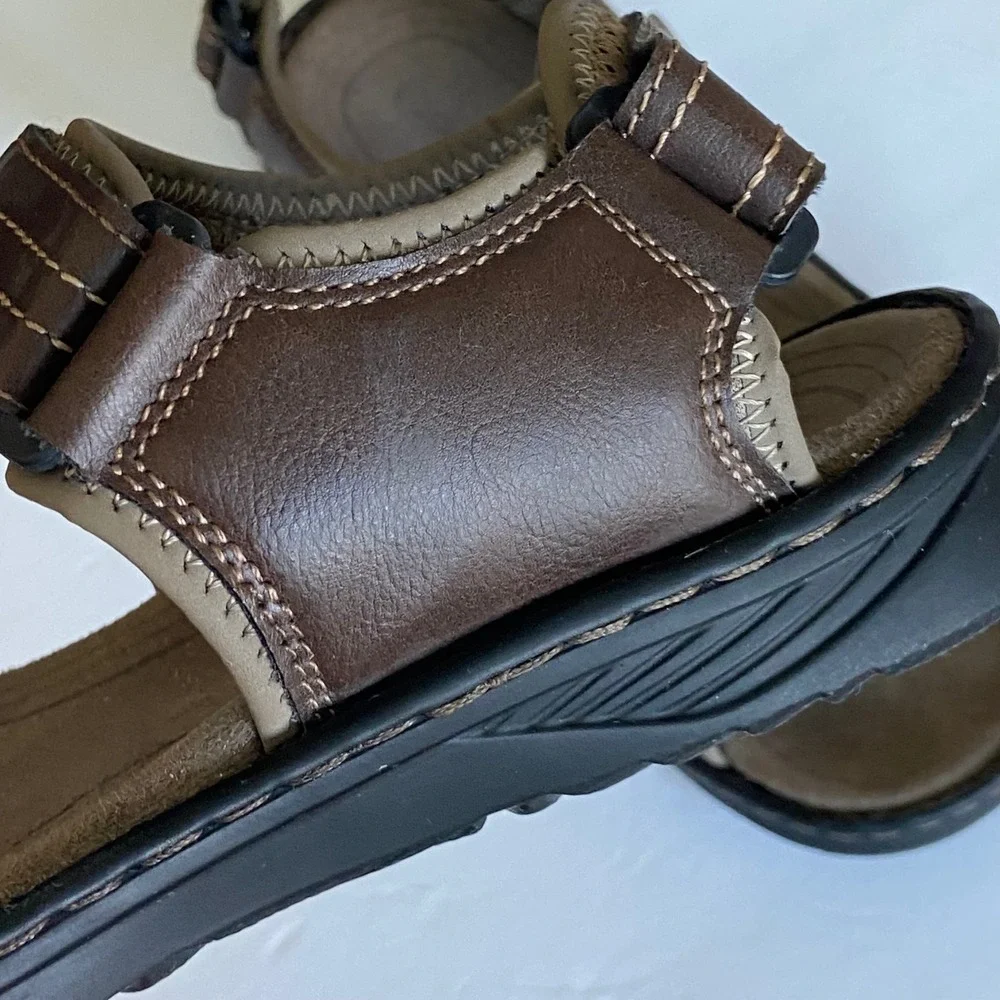 Eddie Bauer Mens Cabos V2 Brown Adjustable Strap Sport Sandals 310867 Size 9